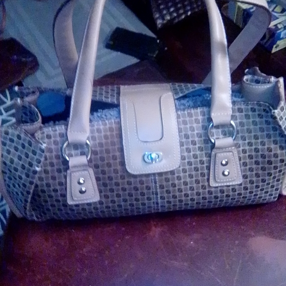 Leather Handbag Nine West mixed canvas and leather - Picture 3 of 8